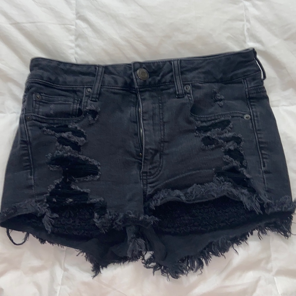 Ripped jean shorts